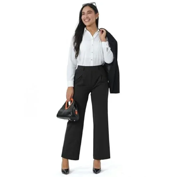 sachin and babi light blue dress Women's High Waist Pull-On Dress Pants Stretch Tummy Control Straight Pants  Work Business Casual Office Trousers